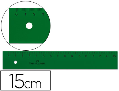 [6986] Regla faber castell 15 cm plastico verde