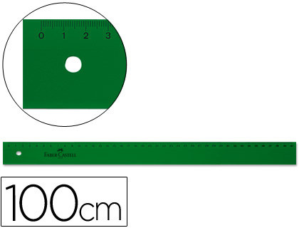 [6985] Regla faber castell 100 cm plastico verde