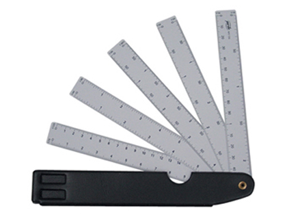 [2859] Escala pardo abanico 10 escalas 15 cm con estuche similpiel