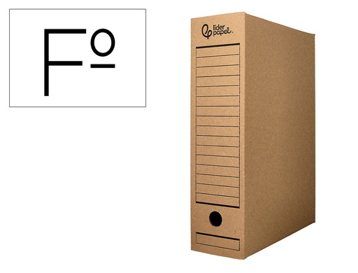 [171285] Caja archivo definitivo liderpapel folio carton reciclado 325g/m2 lomo 100 mm kraft 365x100x251 mm