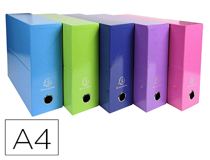 [153687] Caja transferencia exacompta iderama din a4 lomo 90 mm colores surtidos
