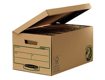 [62769] Cajon fellowes carton reciclado para almacenamiento de archivadores capacidad 6 cajas de archivo 80 mm