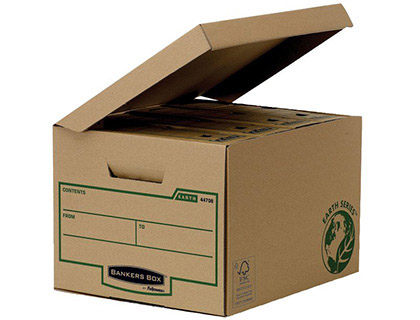 [62768] Cajon fellowes carton reciclado para almacenamiento de archivadores capacidad 4 cajas de archivo 80 mm