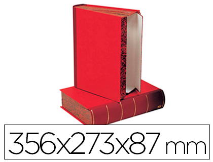 [2239] Caja transferencia liderpapel lomo libro de 80 mm color rojo356x273x87 mm