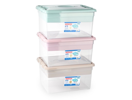 [173392] Caja organizadora plastico plasticforte n 9 con bandeja colores surtidos 27x34x18 cm