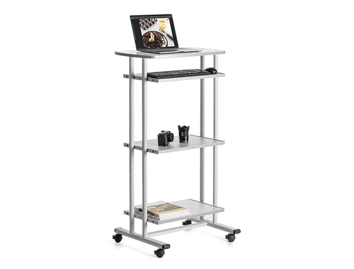 [169544] Mesa ordenador rocada rd-5220 estructura metalica bandejas regulables en altura con teclado extraible