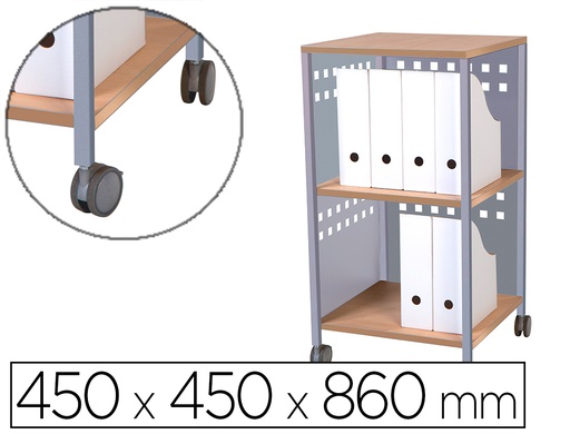 [169541] Carro multiusos rocada melamina 19 mm y acero pintado 450x450x860 mm