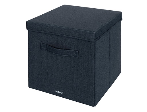 [169353] Caja de almacenaje leitz tela con tapa l dos piezas gris