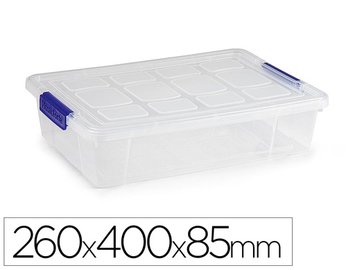 [164545] Contenedor plastico plasticforte 5 litros n 30 transparente con tapa 260x400x85 mm