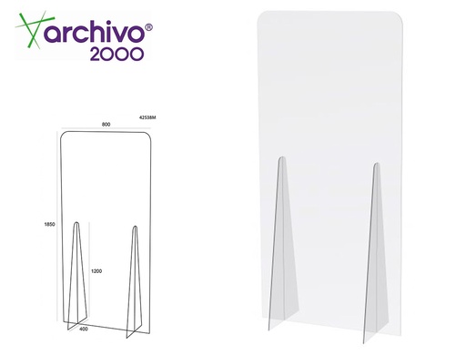 [159810] Pantalla de proteccion archivo 2000 de pie metacrilato transparente 900x1850 mm