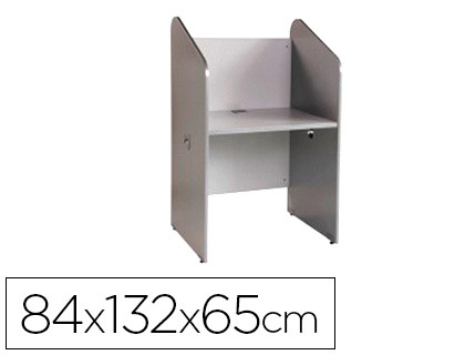 [150681] Mesa centro de llamadas rocada individual serie welcome 84x132x65 cm acabado ab02 aluminio/gris
