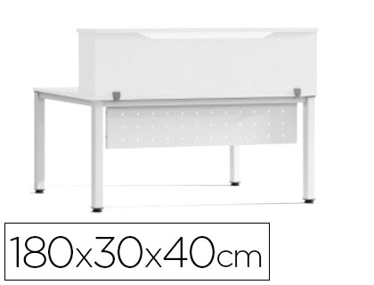 [150677] Mostrador de altillo rocada valido para mesas work metal executive 180x30x40 cm acabado aw04 blanco/blanco