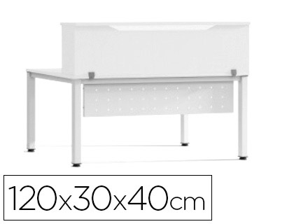 [150668] Mostrador de altillo rocada valido para mesas work metal executive 120x30x40 cm acabado aw04 blanco/blanco