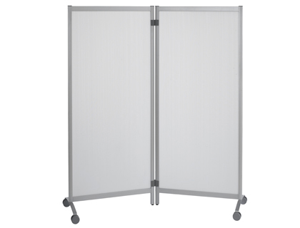 [72741] Mampara separadora paperflow polipropileno translucido con ruedas 2 hojas