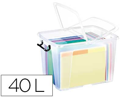 [57163] Contenedor plastico cep 40 litros 397x498x329 mm transparente con tapa y cierre hermetico