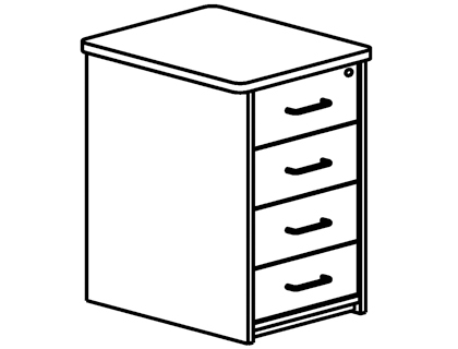 [36455] Cajonera rocada con 4 cajones serie store 72x47x60 acabado aa01 haya/haya