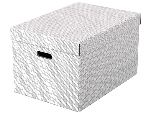 [241185] Caja almacenamiento esselte grande color blanco 510x355x305 mm pack de 3 unidades