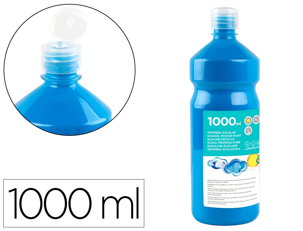 [59225] Tempera liquida liderpapel escolar 1000 ml azul