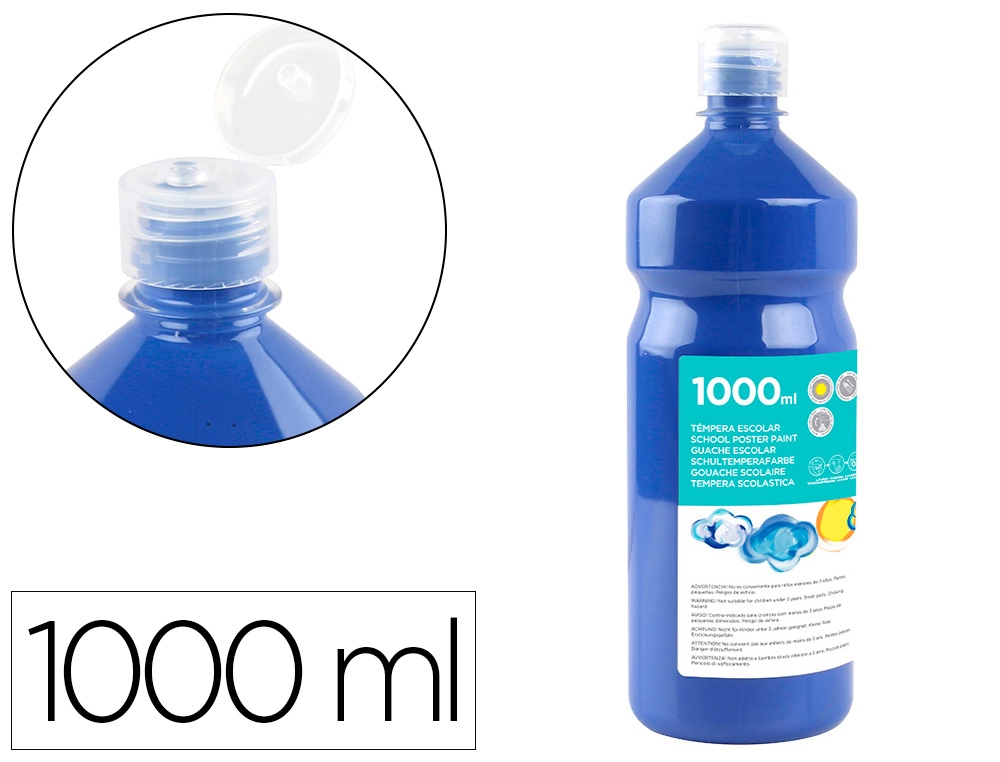 [59224] Tempera liquida liderpapel escolar 1000 ml azul marino