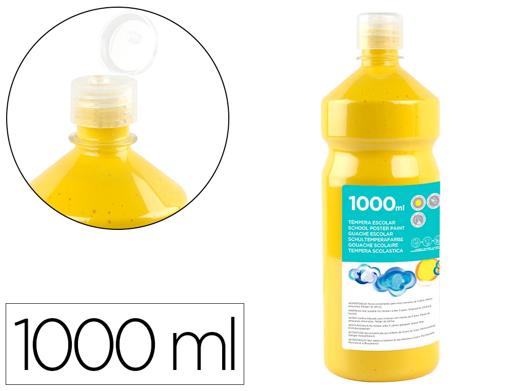 [59215] Tempera liquida liderpapel escolar 1000 ml amarillo