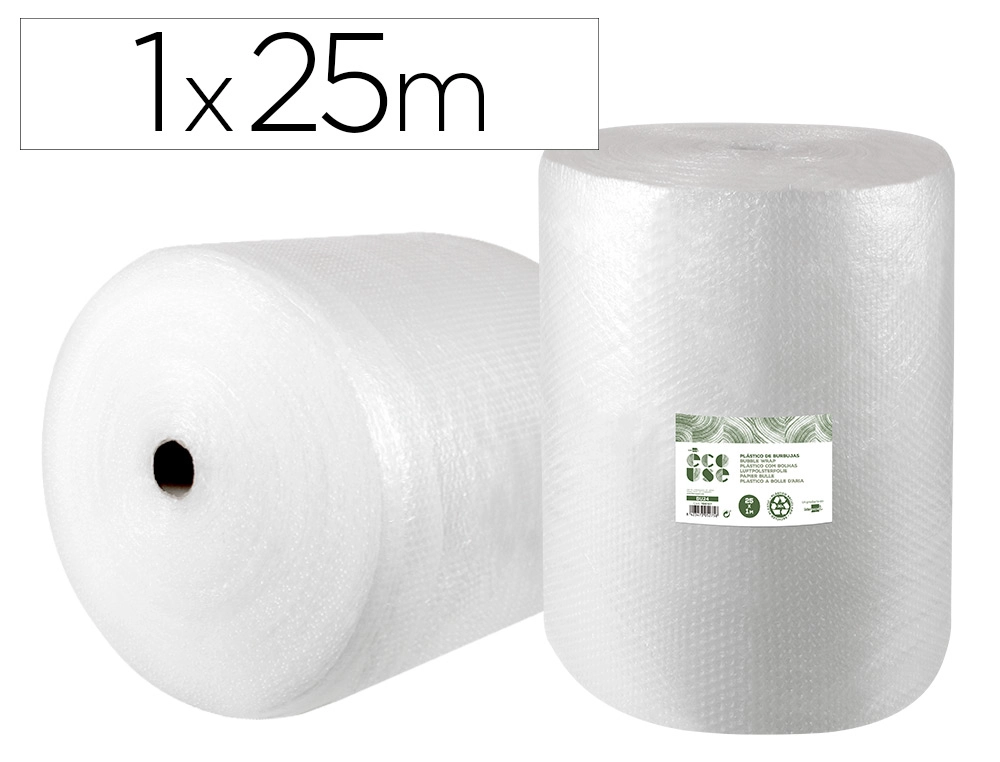 [166167] Plastico burbuja liderpapel ecouse 1x25m 30% de plastico reciclado