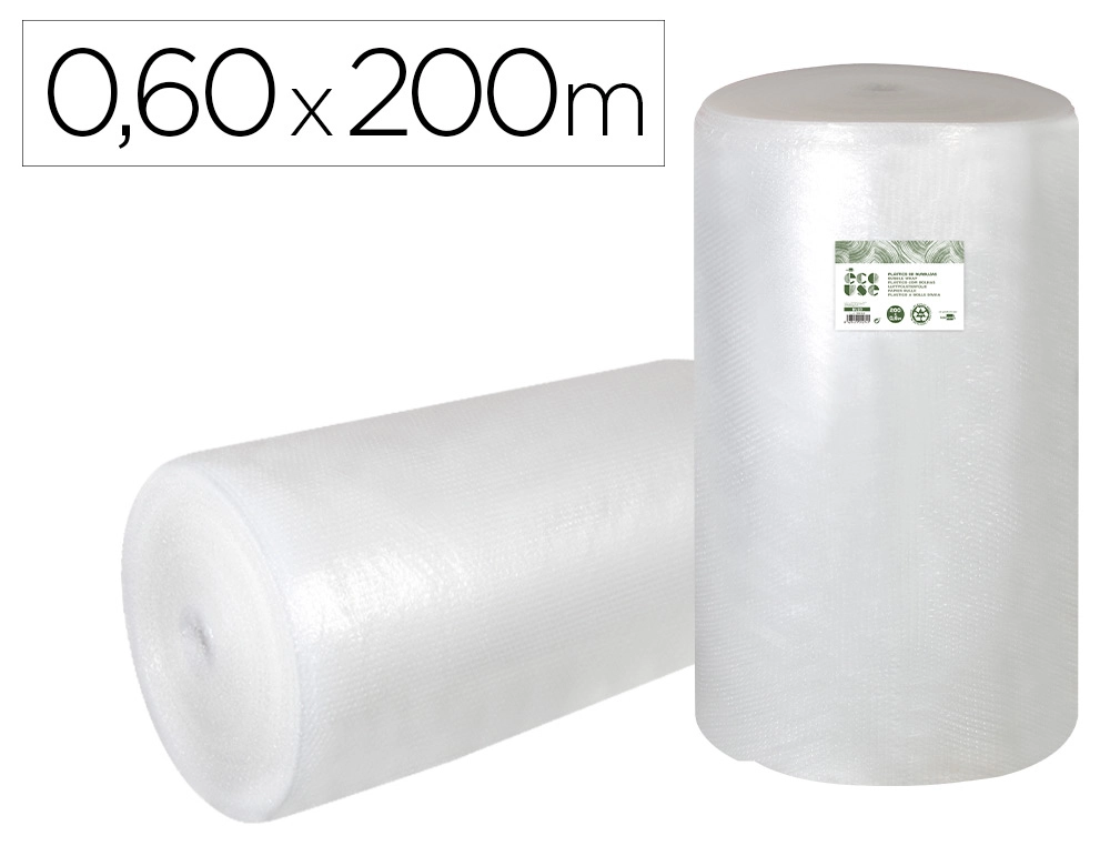[166166] Plastico burbuja liderpapel ecouse 0.60x200m 30% de plastico reciclado