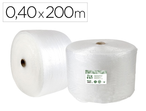 [166161] Plastico burbuja liderpapel ecouse 0.40x200m 30% de plastico reciclado