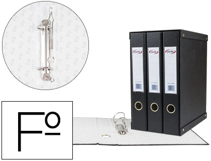 [75411] Modulo pardo 3 archivadores de palanca folio 2 anillas de 40 mm color negro 350x200x300 mm