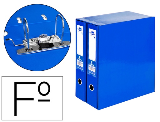 [54679] Modulo liderpapel 2 archivadores folio 2 anillas mecanismo de palanca 75mm azul