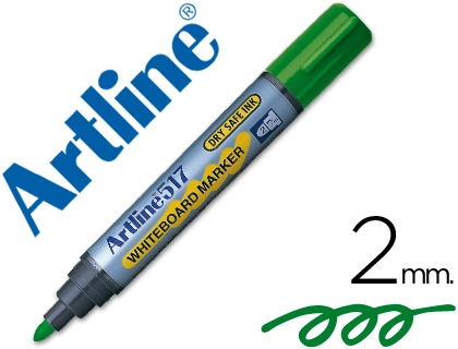 [15477] Rotulador artline pizarra ek-517 verde punta redonda 2 mm tinta de bajo olor