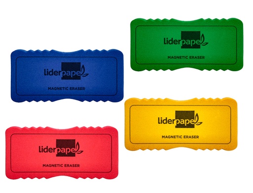 [10702] Borrador liderpapel pizarra blanca magnetico colores surtidos 130x60 mm