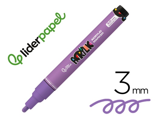 [172314] Rotulador liderpapel acrylic base agua todo tipo de superficie punta redonda 3 mm malva