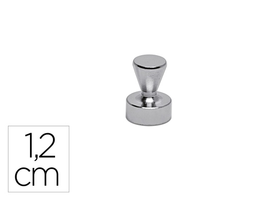 [171850] Iman maul conico de neodimio 1,2 cm diametro peso max. 3,5 kg color plata pack de 5 unidades