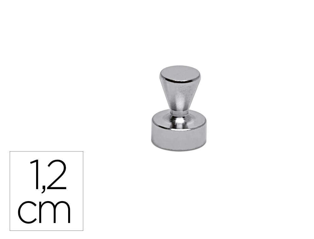 [171850] Iman maul conico de neodimio 1,2 cm diametro peso max. 3,5 kg color plata pack de 5 unidades