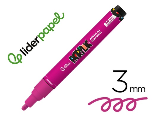 [171385] Rotulador liderpapel acrylic base agua todo tipo de superficie punta redonda 3 mm violeta