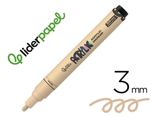 [171371] Rotulador liderpapel acrylic base agua todo tipo de superficie punta redonda 3 mm beige