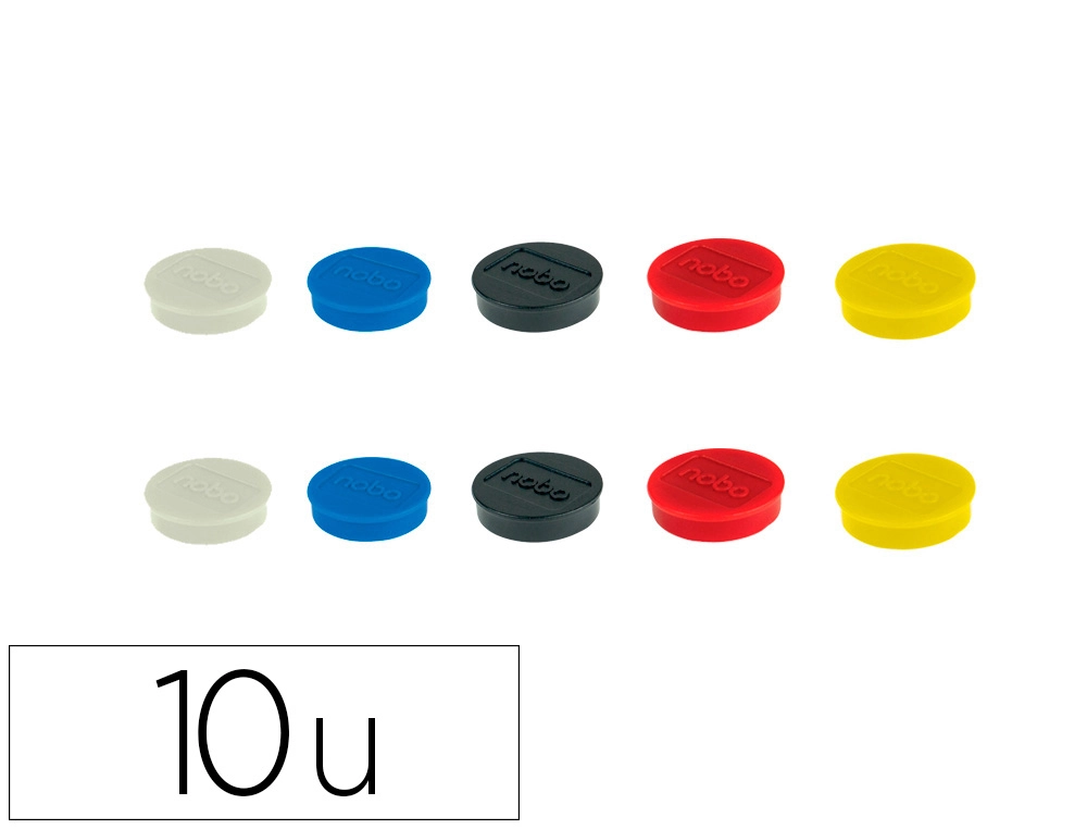 [169308] Iman para sujecion nobo 32 mm diametro caja de 10 unidades colores surtidos