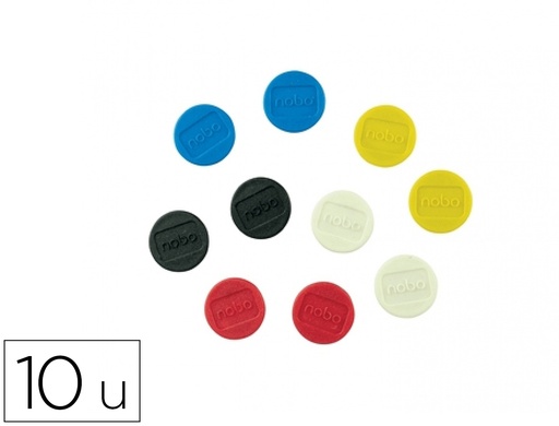 [169307] Iman para sujecion nobo 24 mm diametro caja de 10 unidades colores surtidos