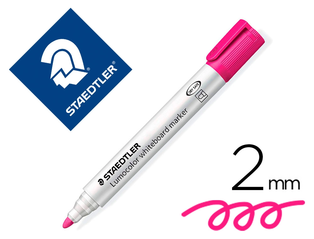 [163617] Rotulador staedtler lumocolor 351 para pizarra blanca punta redonda 2 mm recargable color rosa
