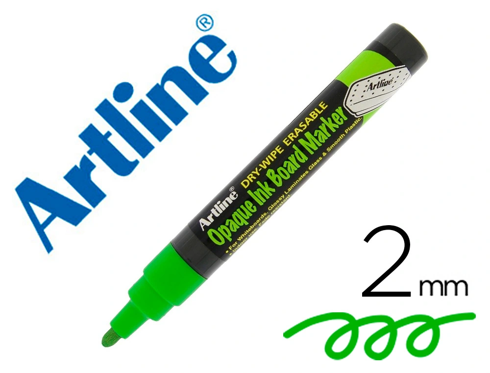 [156791] Rotulador artline pizarra epd-4 color verde fluorescente opaque ink board punta redonda 2 mm