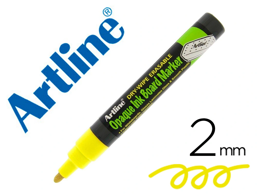 [156787] Rotulador artline pizarra epd-4 color amarillo fluorescente opaque ink board punta redonda 2 mm