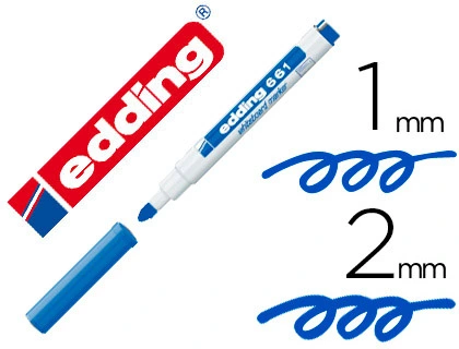 [151884] Rotulador edding para pizarra blanca 661 color azul punta redonda 1-2 mm