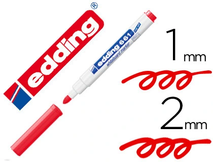 [151883] Rotulador edding para pizarra blanca 661 color rojo punta redonda 1-2 mm