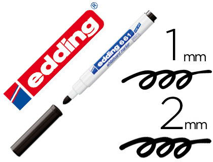 [151882] Rotulador edding para pizarra blanca 661 color negro punta redonda 1-2 mm