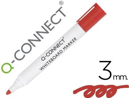 [78931] Rotulador q-connect pizarra blanca color rojo punta redonda 3 mm