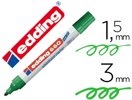 [77358] Rotulador edding para pizarra blanca 660 color verde punta redonda 1,5-3 mm