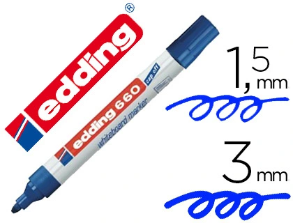 [77357] Rotulador edding para pizarra blanca 660 color azul punta redonda 1,5-3 mm recargable