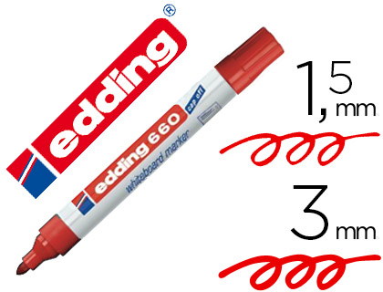 [77356] Rotulador edding para pizarra blanca 660 color rojo punta redonda 1,5-3 mm