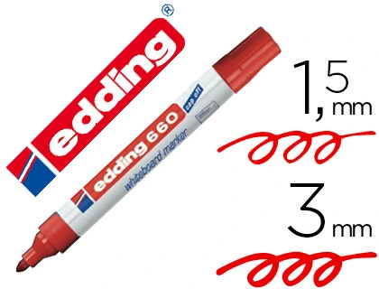 [77356] Rotulador edding para pizarra blanca 660 color rojo punta redonda 1,5-3 mm
