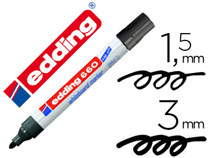 [77355] Rotulador edding para pizarra blanca 660 color negro punta redonda 1,5-3 mm recargable